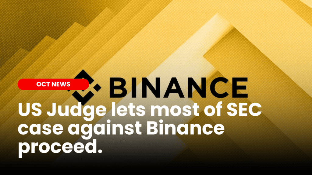 US Judge lets most of SEC case against Binance proceed