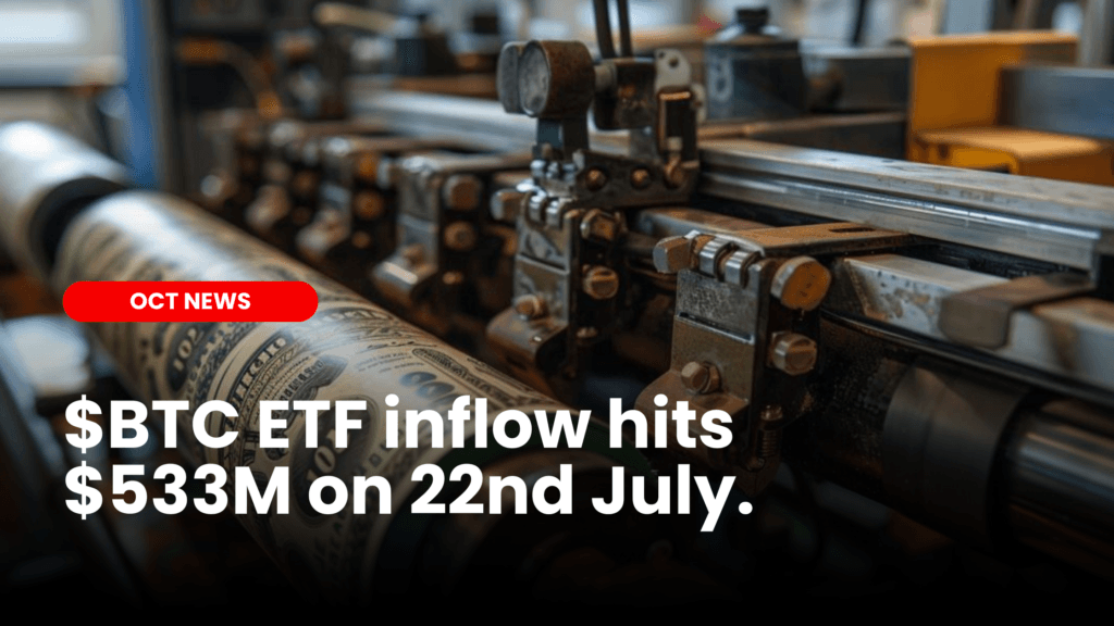 $BTC ETF sees $533M in inflows just before $ETH ETF launch