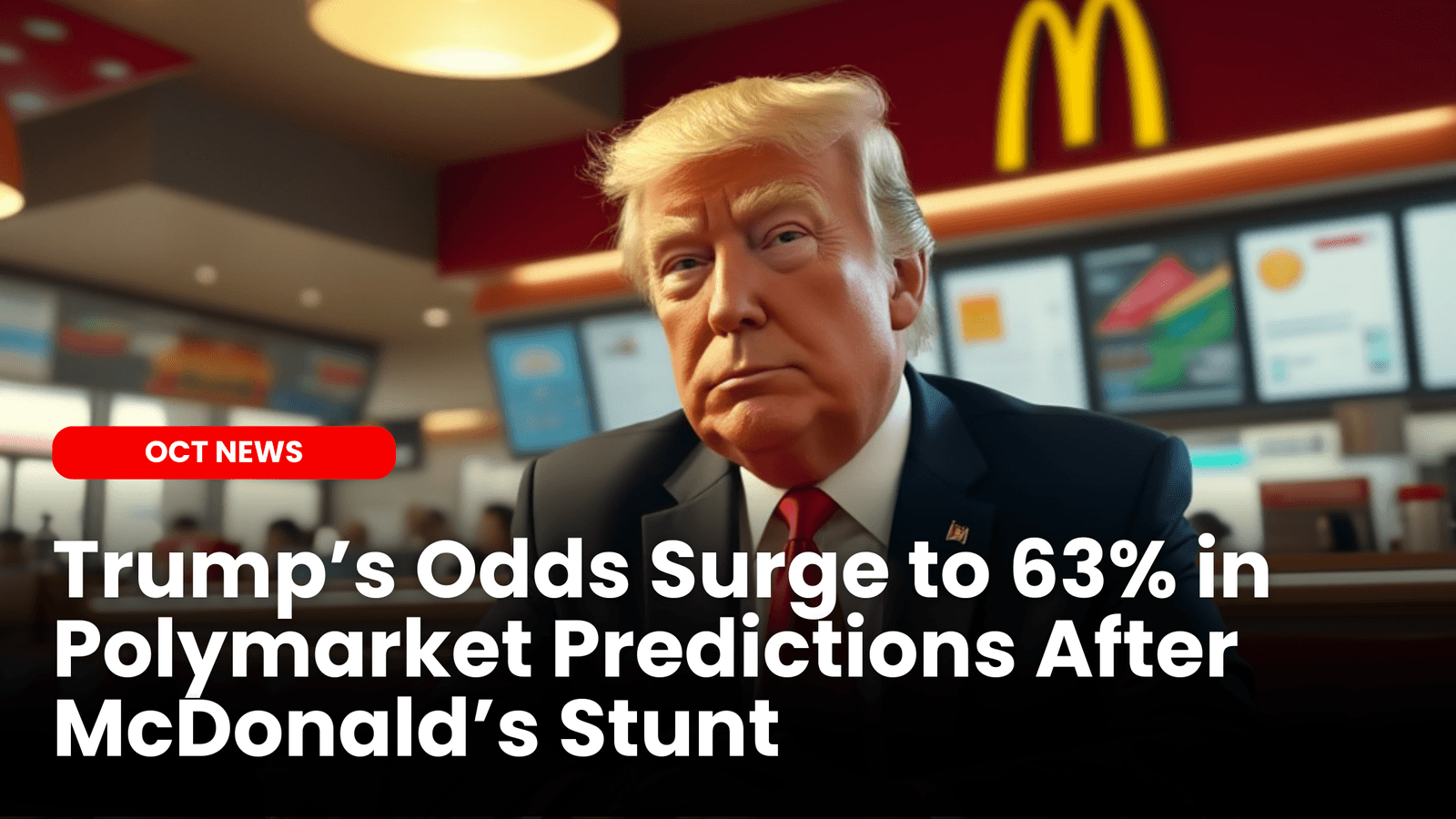 Trump’s Odds Surge to 63% in Polymarket Predictions After McDonald’s Stunt