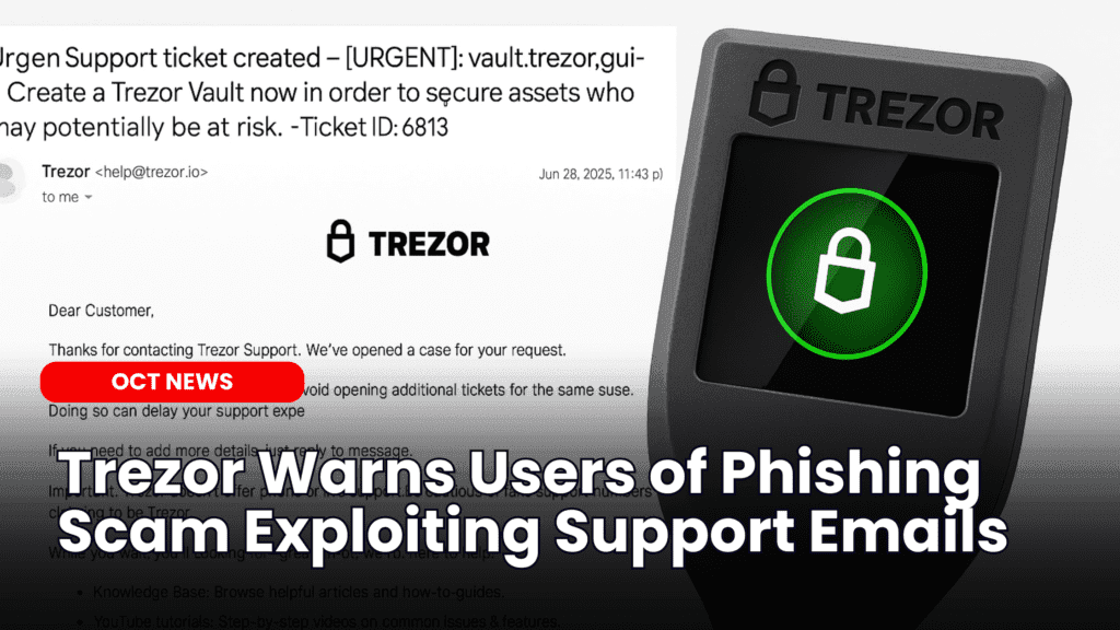 Trezor Warns Users of Phishing Scam Exploiting Support Emails image