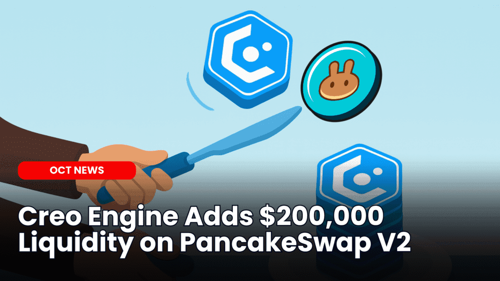 Creo Engine Adds $200,000 Liquidity on PancakeSwap V2 image