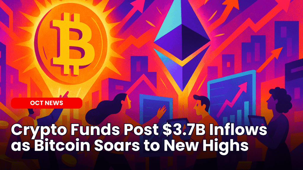 Crypto Funds Post $3.7B Inflows as Bitcoin Soars to New Highs image