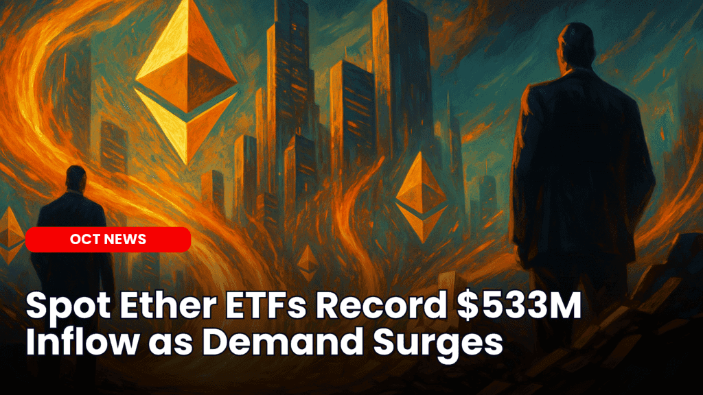 Spot Ether ETFs Record $533M Inflow as Demand Surges image