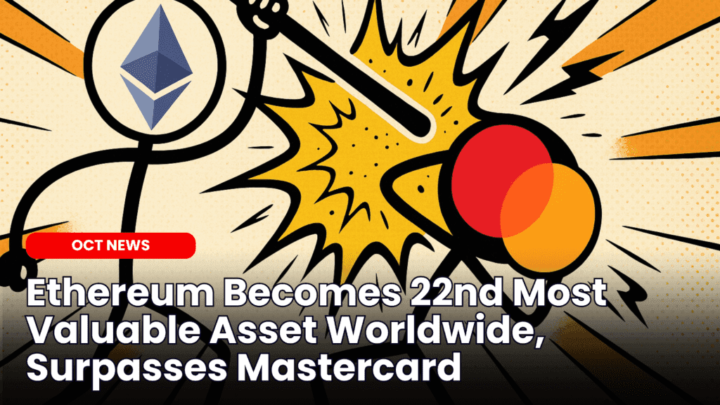 Ethereum Becomes 22nd Most Valuable Asset Worldwide, Surpasses Mastercard image
