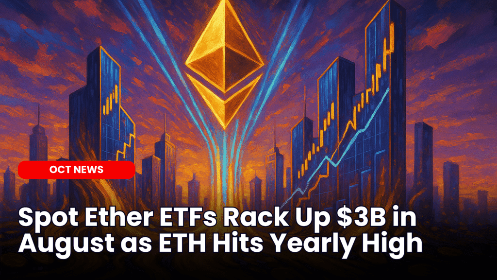Spot Ether ETFs Rack Up $3B in August as ETH Hits Yearly High image