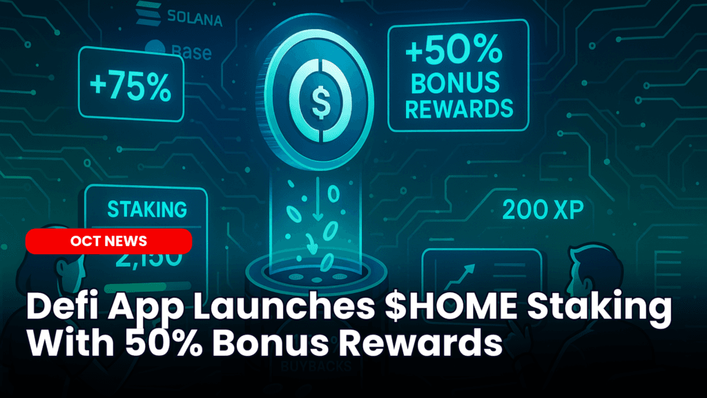 Defi App Launches $HOME Staking With 50% Bonus Rewards image