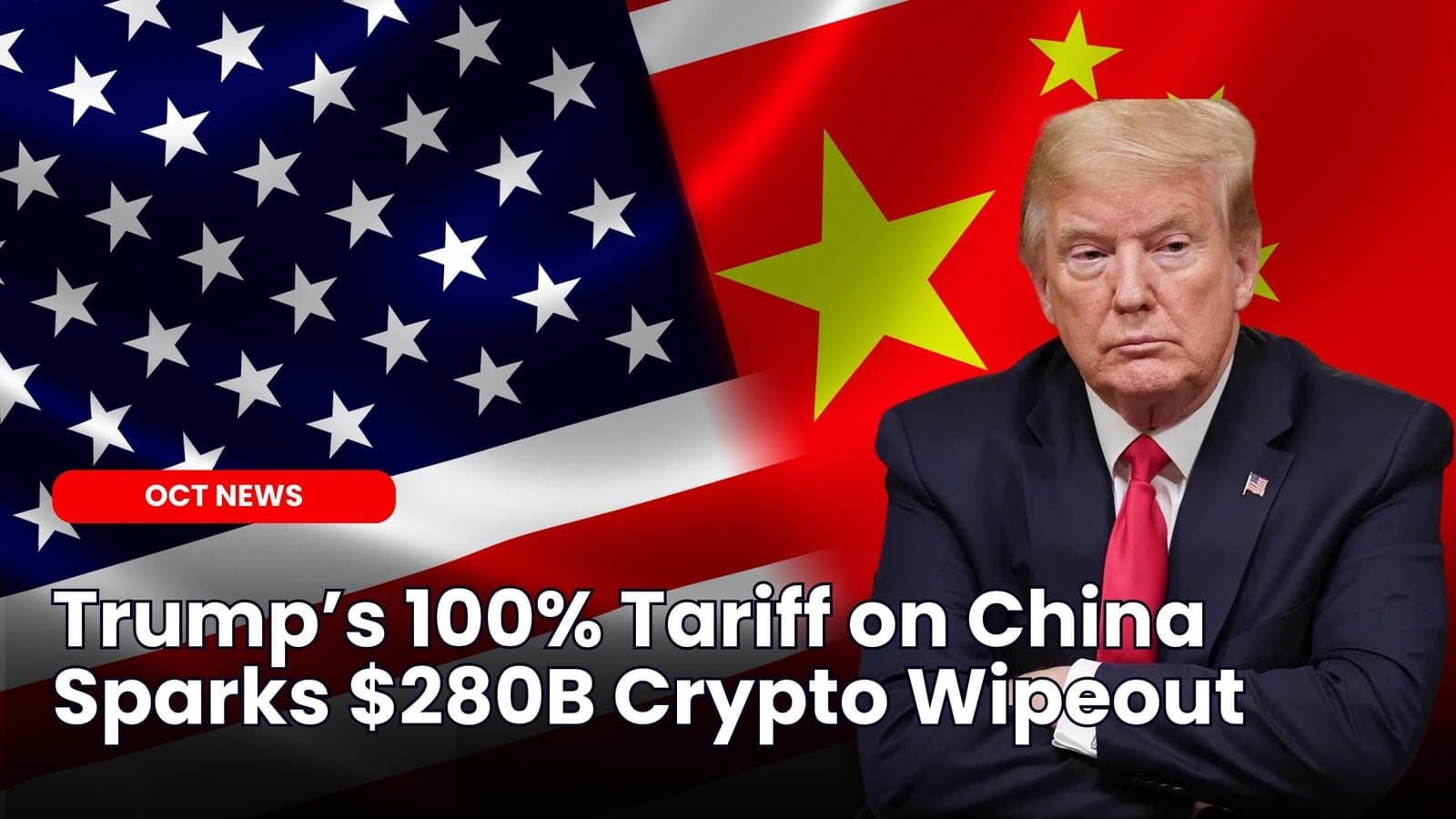 $280B Crypto Crash After Trump Announces 100% China Tariff image
