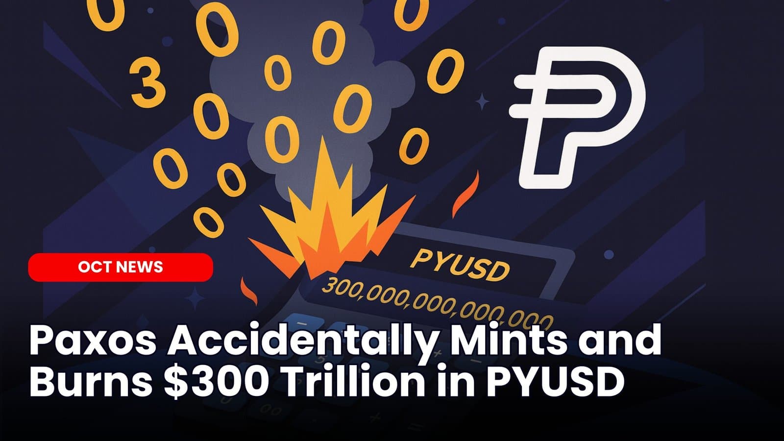 Paxos Accidentally Mints and Burns 300 Trillion in PYUSD image