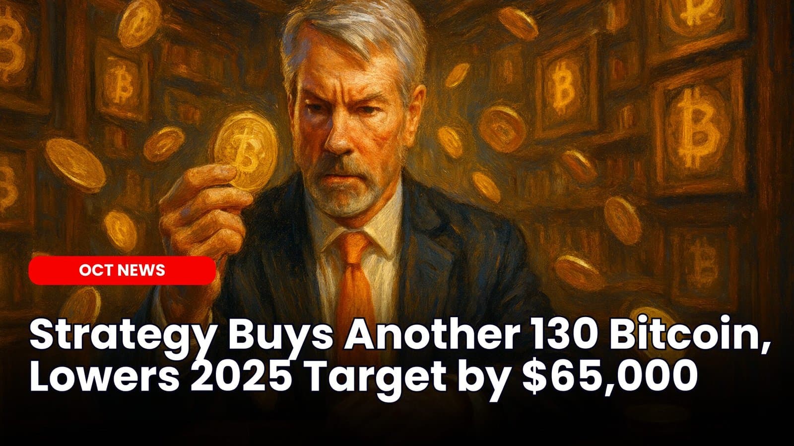 Strategy Buys Another 130 Bitcoin, Lowers 2025 Target by $65,000 image