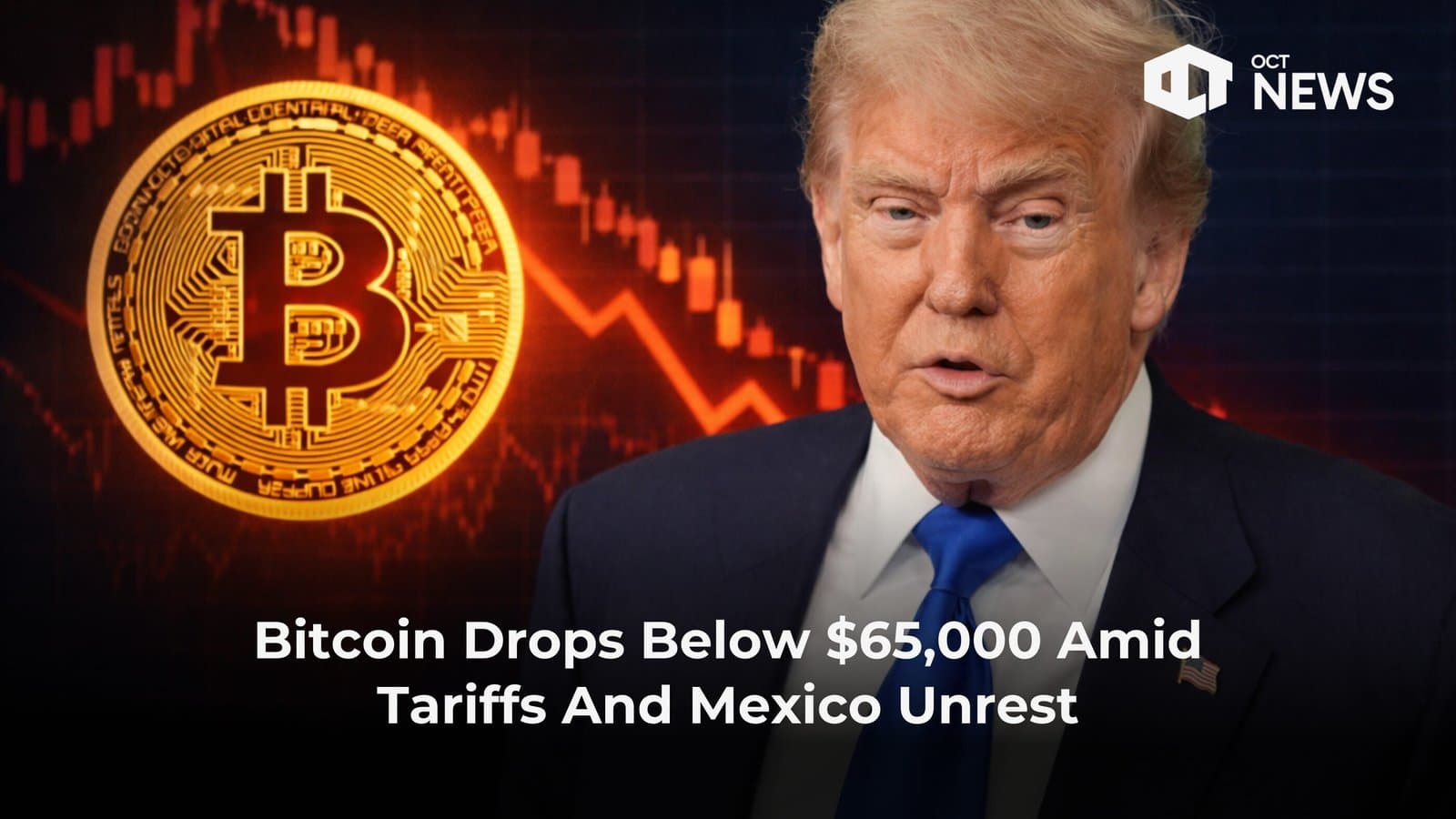 Bitcoin Drops Below $65,000 Amid Tariffs And Mexico Unrest image