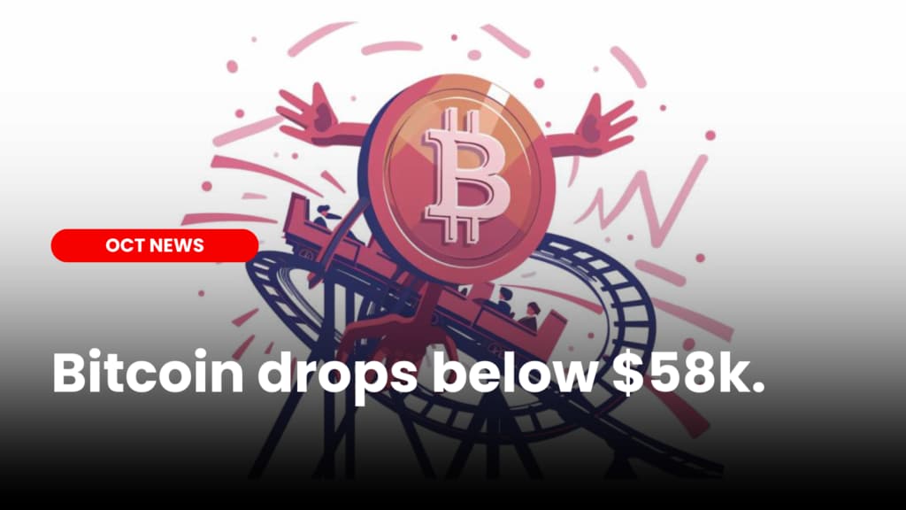 Bitcoin drops below $58k