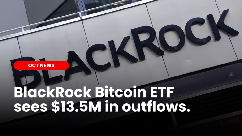 BlackRock Bitcoin ETF sees $13.5M in outflows.