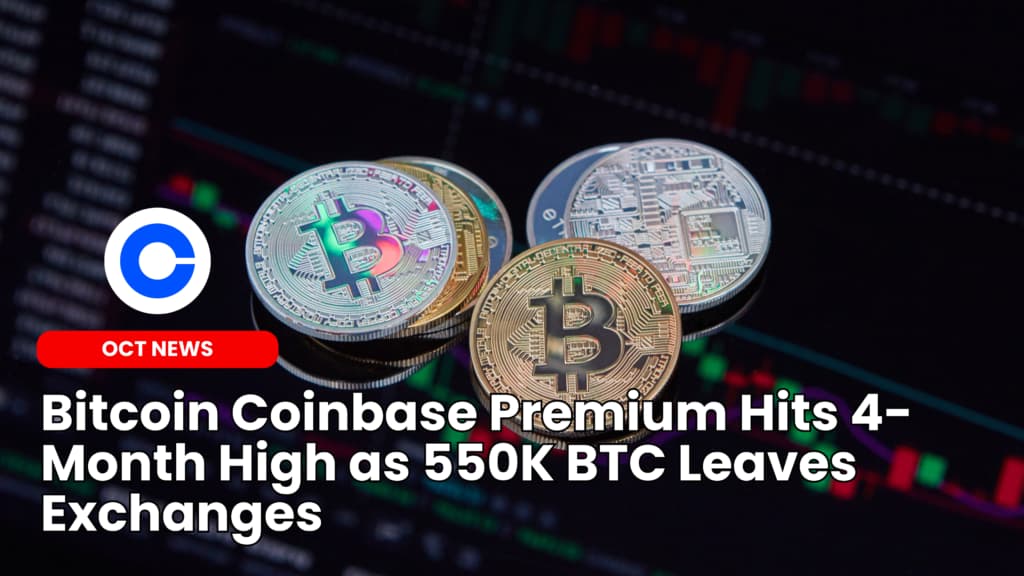 Bitcoin Coinbase Premium Hits 4-Month High as 550K BTC Leaves Exchanges