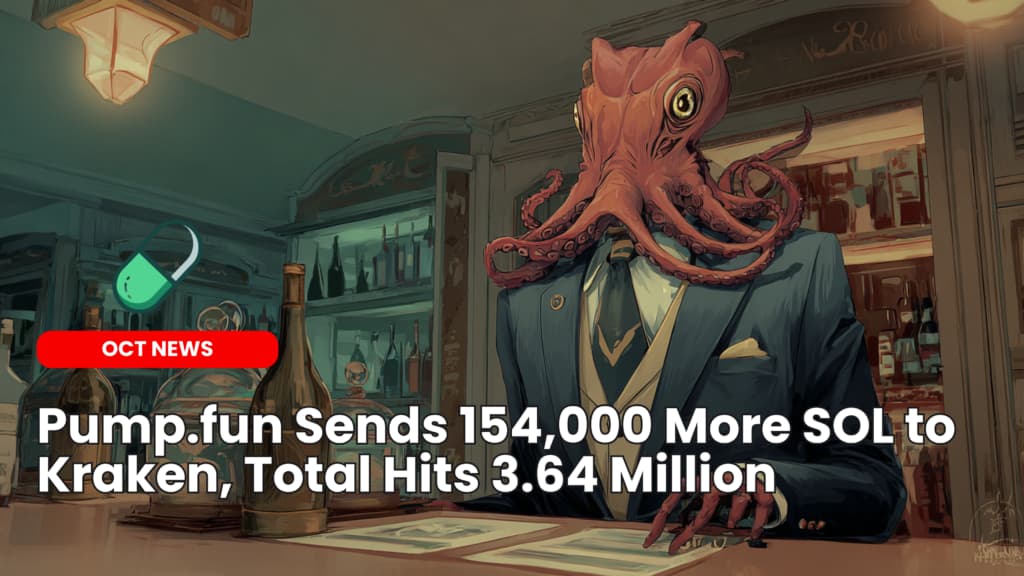Pump.fun Sends 154,000 More SOL to Kraken, Total Hits 3.64 Million