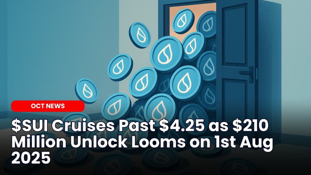 $SUI Cruises Past $4.25 as $210 Million Unlock Looms on 1st Aug 2025 image