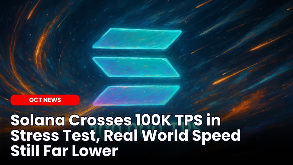 Solana Crosses 100K TPS in Stress Test, Real World Speed Still Far Lower