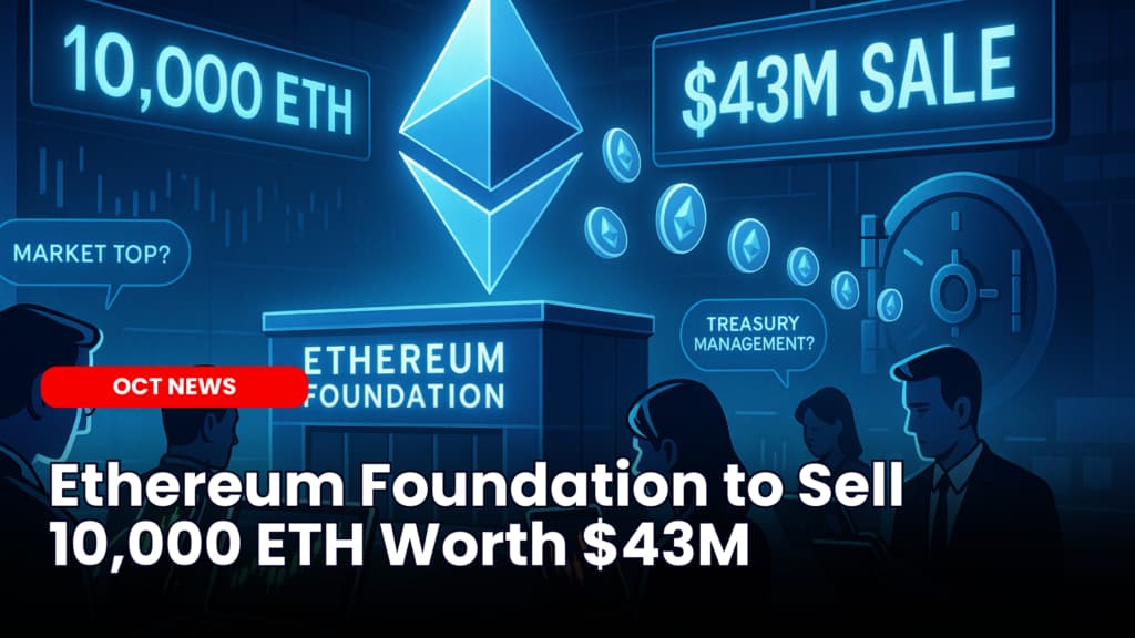Ethereum Foundation to Sell 10,000 ETH Worth $43M