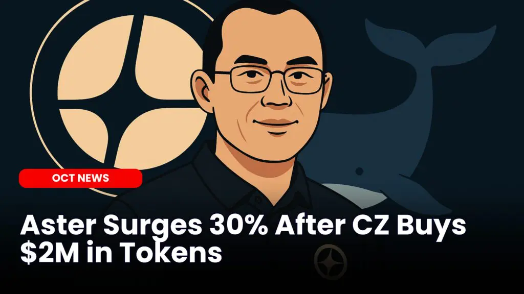 Aster Surges And Then Drops After CZ Buys $2M in Tokens