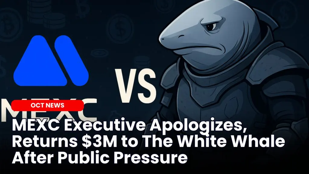 MEXC Executive Apologizes, Returns $3M to The White Whale image
