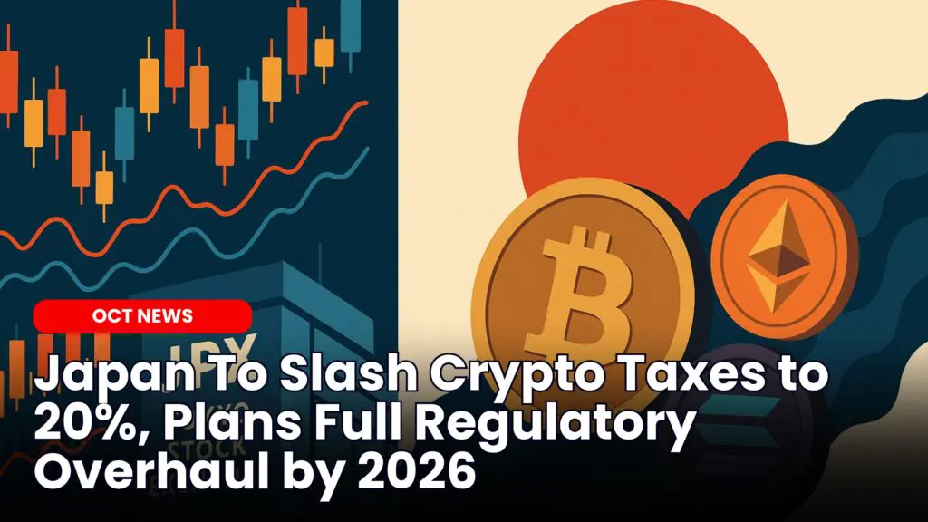 Japan To Slash Crypto Tax to 20%, Plans Full Overhaul by 2026