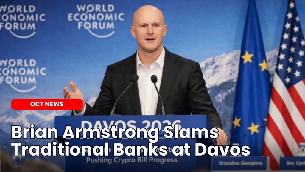Brian Armstrong Slams Traditional Banks at Davos