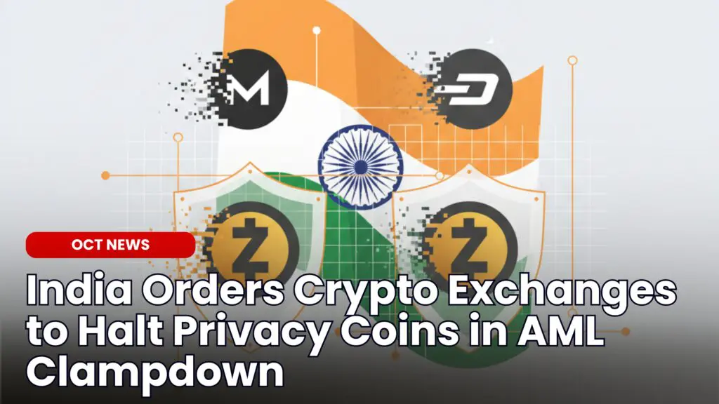 India Orders Crypto Exchanges to Halt Privacy Coins in AML Clampdown