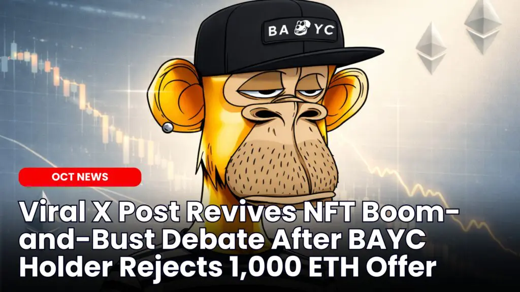 Viral X Post Revives NFT Boom-and-Bust Debate After BAYC Holder Rejects 1,000 ETH Offer