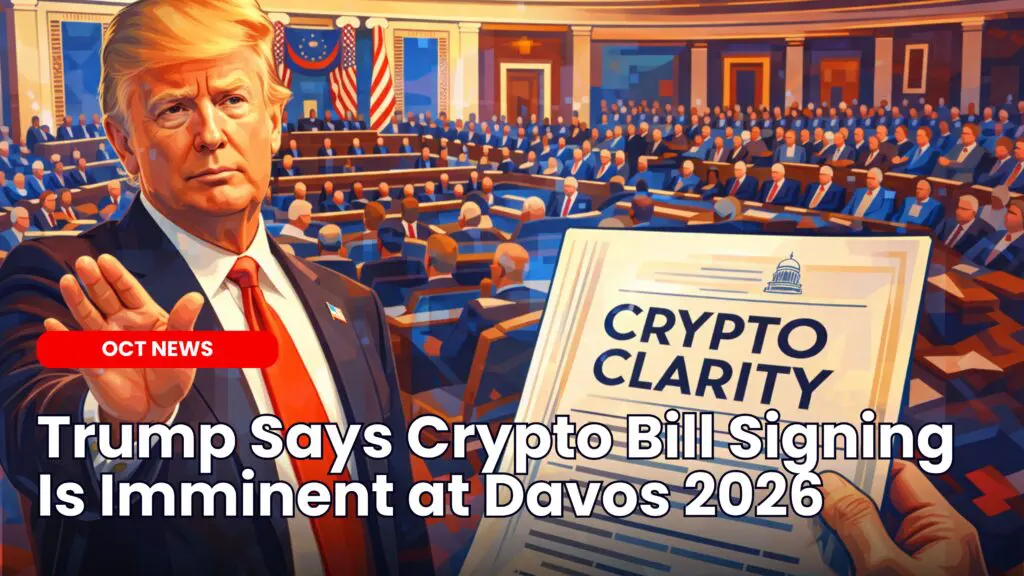 Trump Says Crypto Bill Signing Is Imminent at Davos 2026