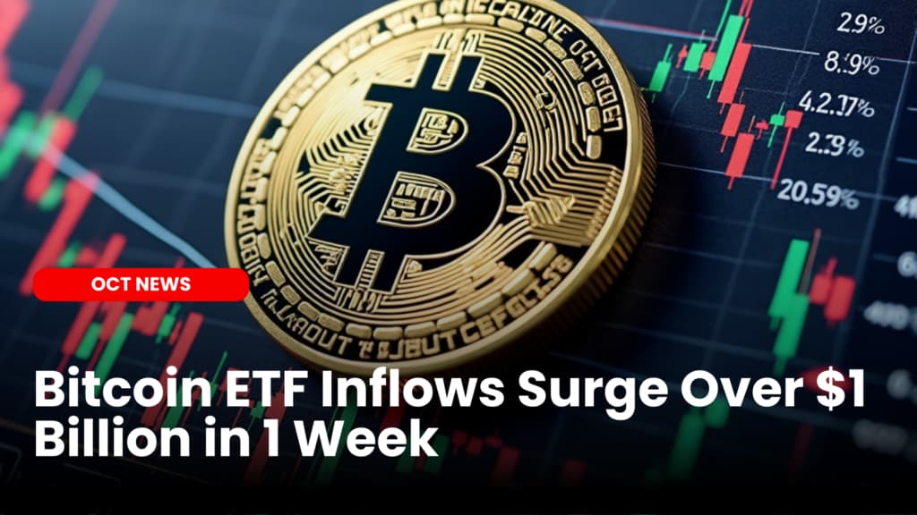 Bitcoin ETF Inflows Surge Over $1 Billion in 1 Week