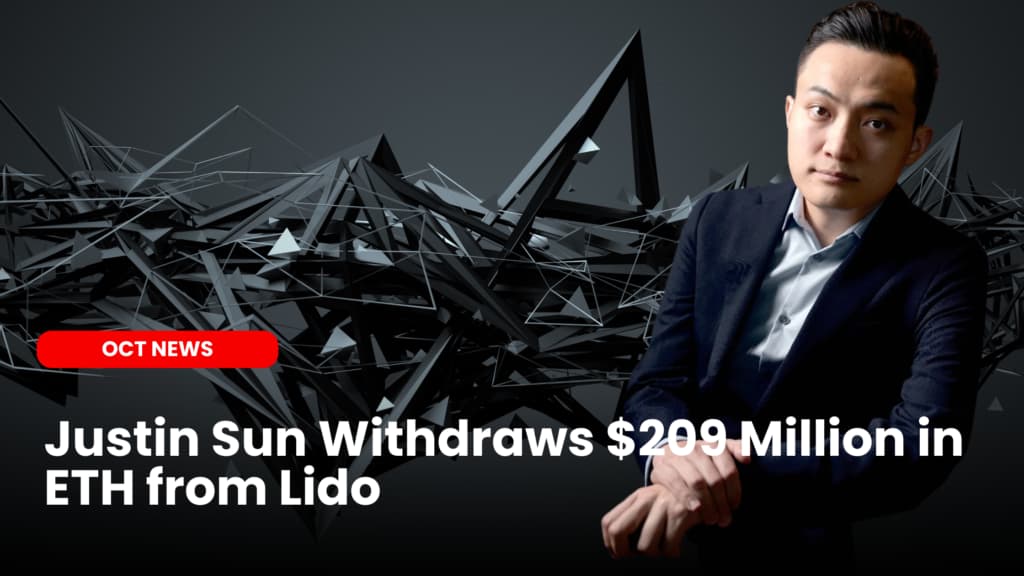 Justin Sun Withdraws $209 Million in ETH from Lido