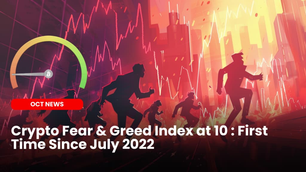 Crypto Fear & Greed Index at 10 : First Time Since July 2022