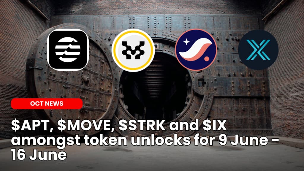 $APT, $MOVE, $STRK and $IX amongst token unlocks for 9 June – 16 June