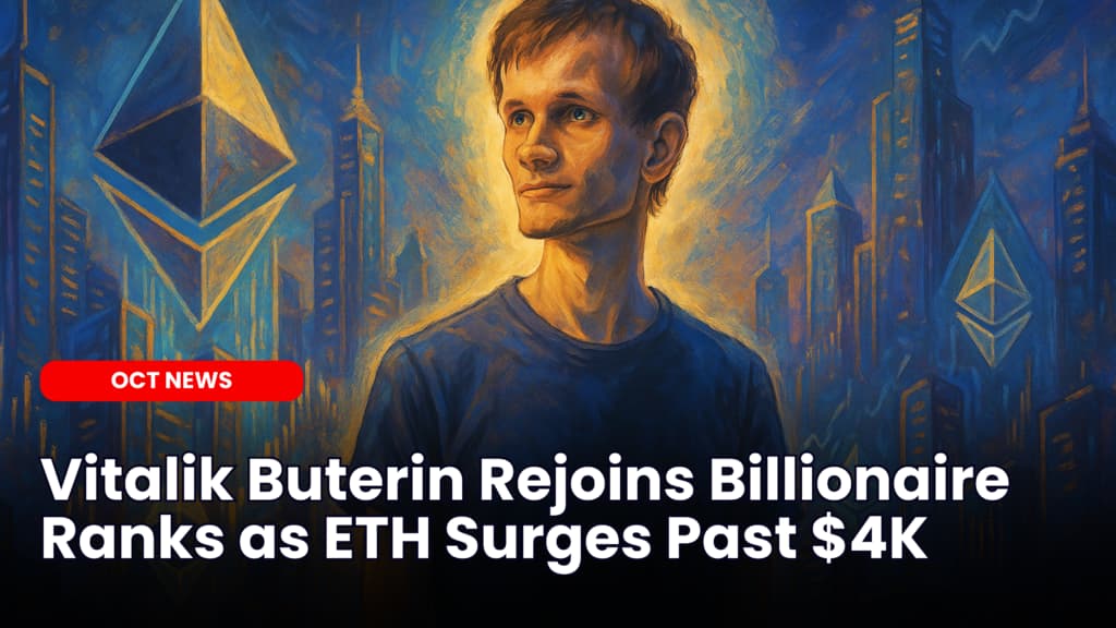 Vitalik Buterin Rejoins Billionaire Ranks as ETH Surges Past $4K