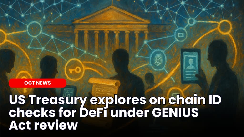 US Treasury explores on chain ID checks for DeFi under GENIUS Act review