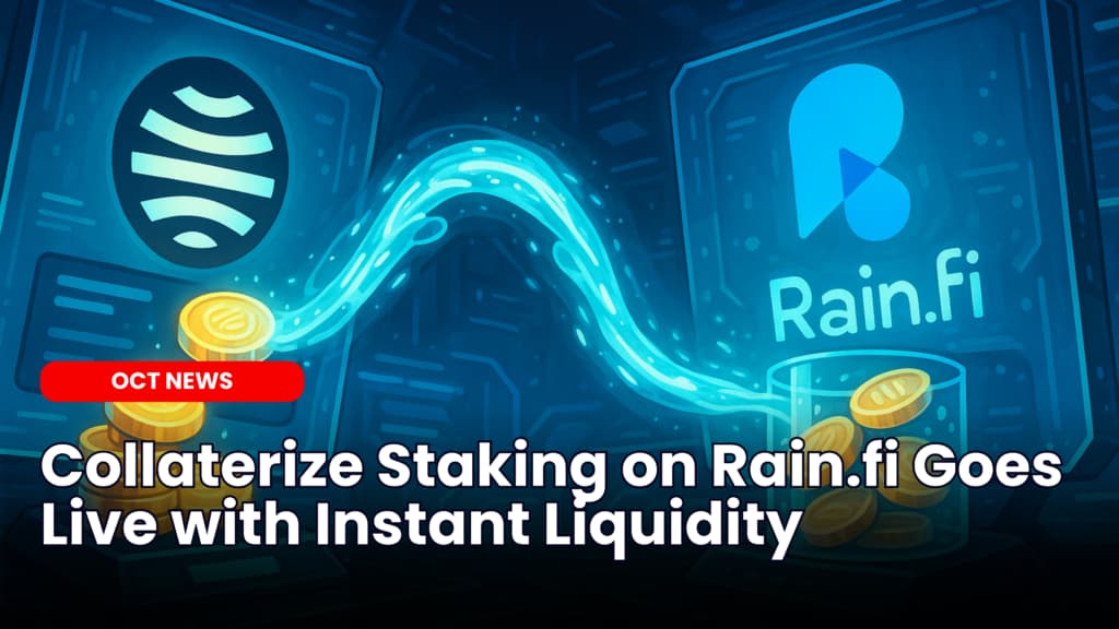 Collaterize Staking on Rain.fi Goes Live with Instant Liquidity