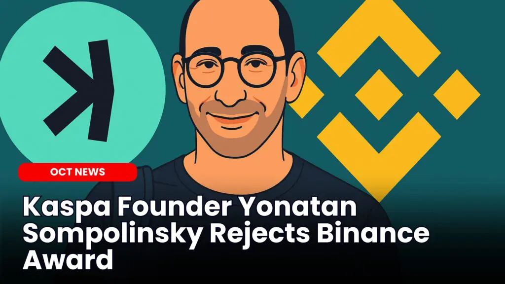 Kaspa Founder Yonatan Sompolinsky Rejects Binance Award image