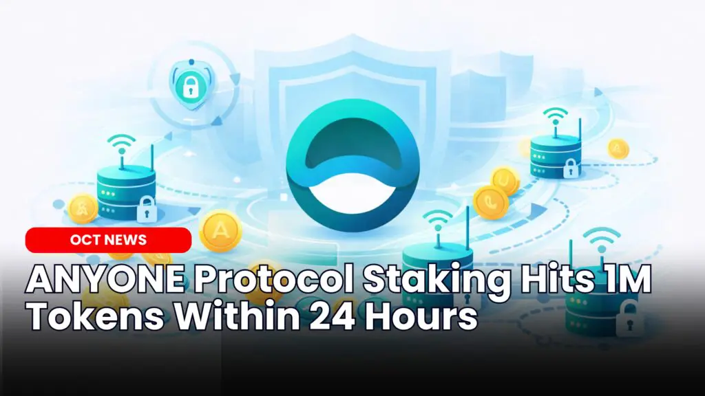 ANYONE Protocol Staking Hits 1M Tokens Within 24 Hours image