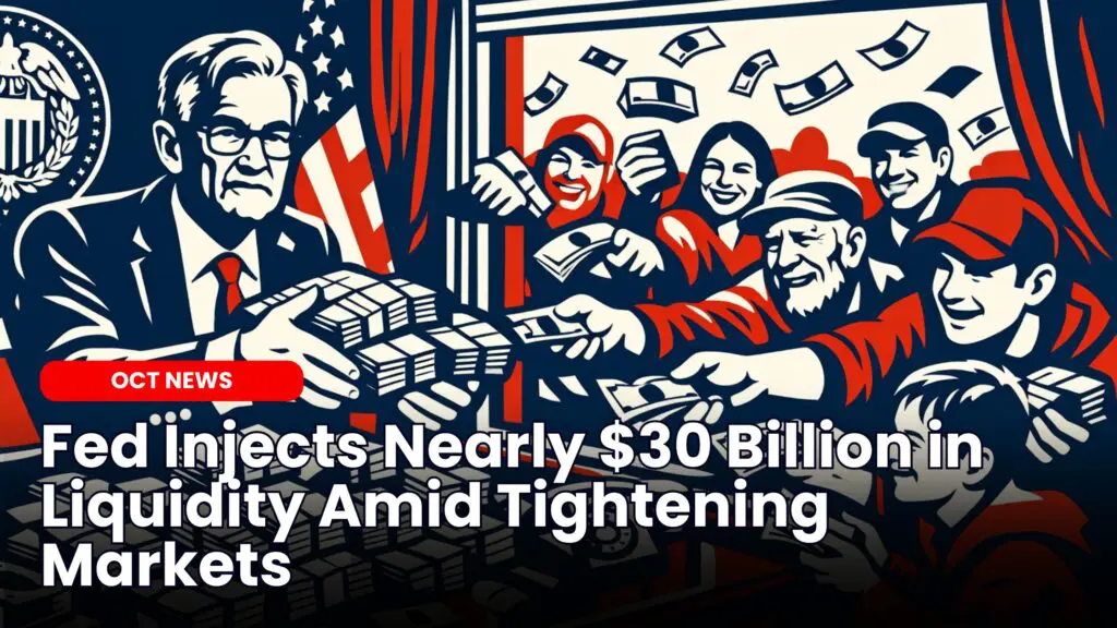 Fed Injects Nearly $30 Billion in Liquidity Amid Tightening Markets image