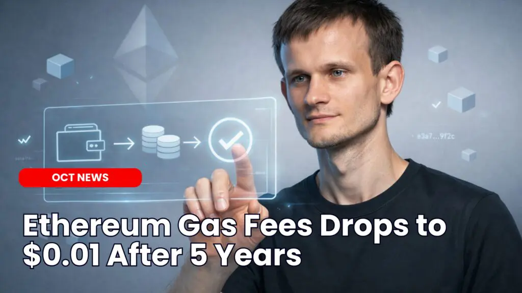 Ethereum Gas Fees Drops to $0.01 After 5 Years