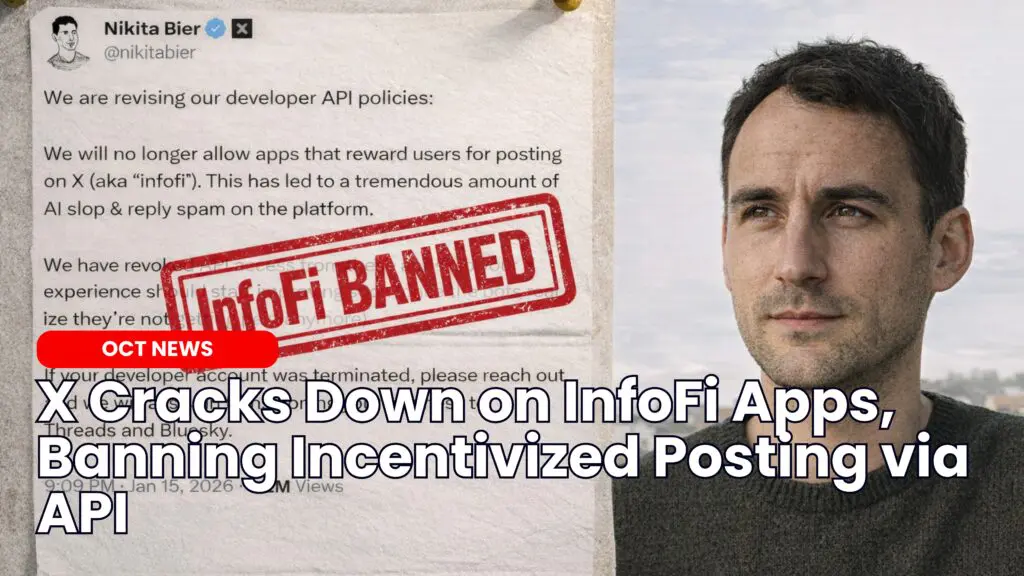 X Cracks Down on InfoFi Apps, Banning Incentivized Posting via API
