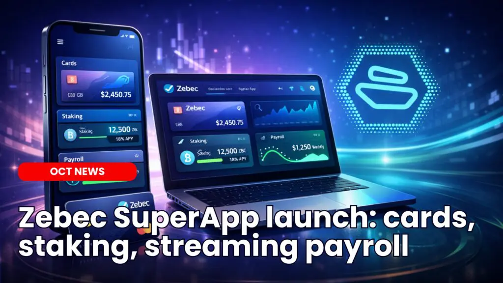 Zebec SuperApp launch: cards, staking, streaming payroll image