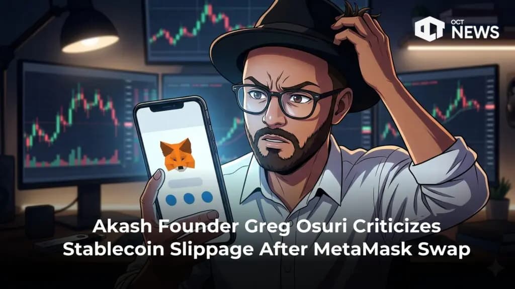 Akash Founder Greg Osuri Criticizes Stablecoin Slippage After MetaMask Swap